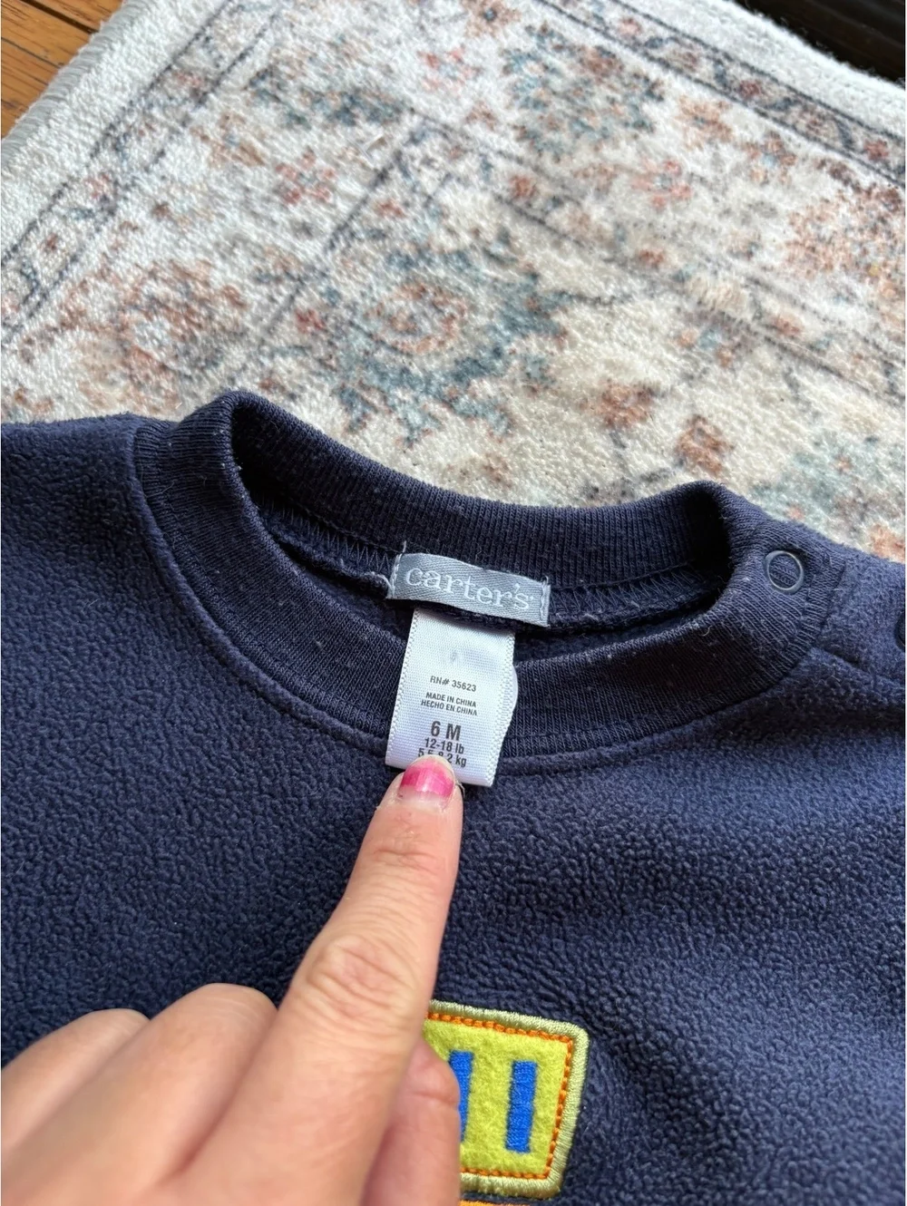 6M Fleece Vintage Carters Baby Navy Blue Car Sleeper Jumpsuit